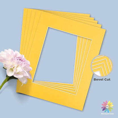 Mat Board Center, 11x14 for 8x10 Deep Yellow Color Mats - Image 5