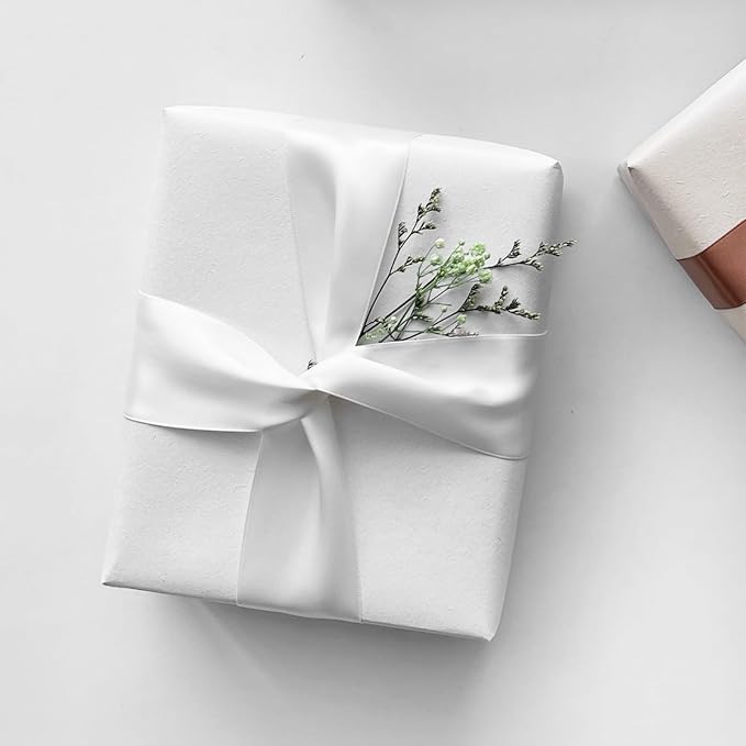 1-1/2" x 50 Yards White Polyester Satin Ribbon Single Faced Fabric Ribbons - Image 5