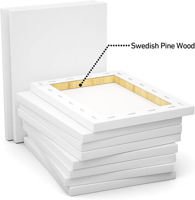 GOTIDEAL Stretched Canvas, 8x10 Inch Set of 10, Primed White - Image 4