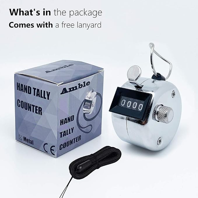 Amble Tally Clicker Counter, Metal Case Mechanical Clicker Digital Handheld - Image 4