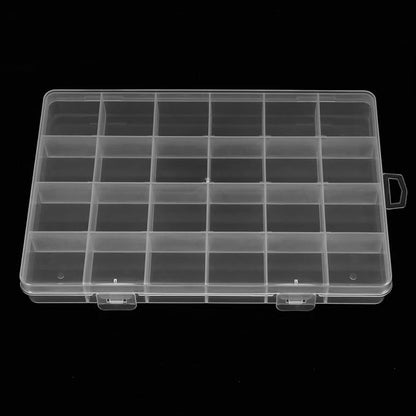 2pcs 24 Grids Clear Plastic Organizer Box Fixed Compartment Storage Container - Image 2