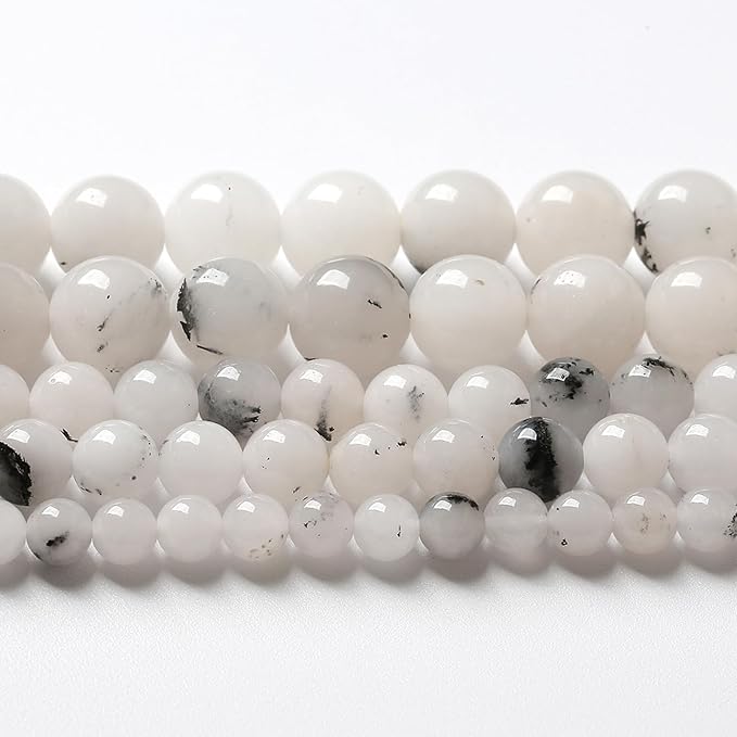 90pcs 4mm Natural Black Rutilated Quartz Crystal Jade Stone Beads by NaturalStoneBeads