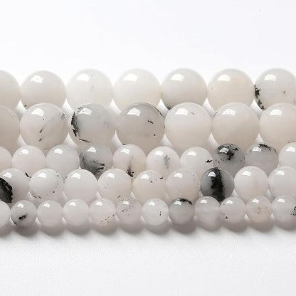 90pcs 4mm Natural Black Rutilated Quartz Crystal Jade Stone Beads by NaturalStoneBeads
