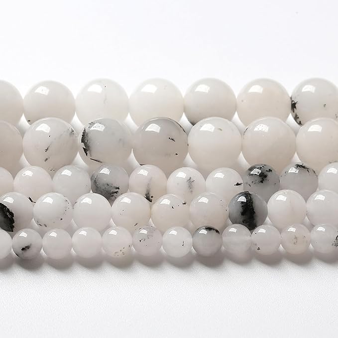 45pcs 8mm Natural Black Rutilated Quartz Crystal Jade Stone Beads by NaturalStoneBeads
