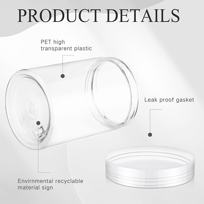 SATINIOR 12 Pack Plastic Container Jars - Image 3