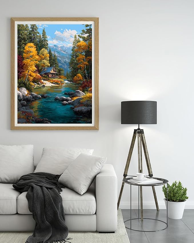 14CT Counted Cross Stitch Kits for Adults Advanced Mountains Lake Printed - Image 3