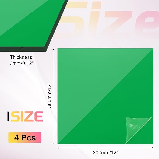uxcell 4Pcs Acrylic Sheets 12x12 Inch Acrylic Panel 1/8 Inch-3mm Plastic Board - Image 2