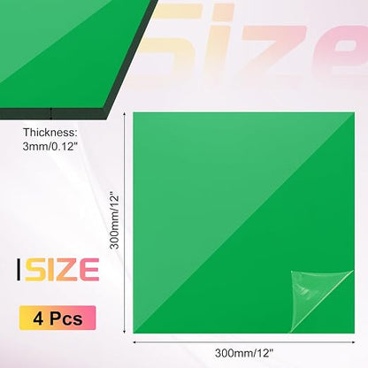 uxcell 4Pcs Acrylic Sheets 12x12 Inch Acrylic Panel 1/8 Inch-3mm Plastic Board - Image 2