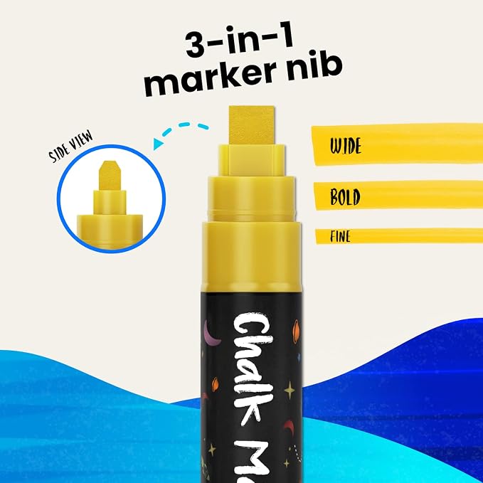 10mm Metallic Chalk Markers Liquid Chalk Pens - Image 3