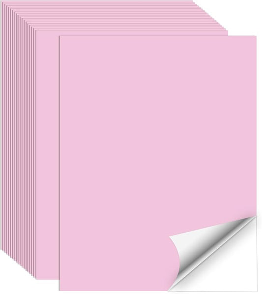 Printable Sticker Paper, 20 Sheets Pink Printable Sticker Paper, Laser/Inkjet by Unknown