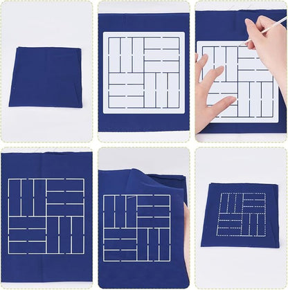FREEBLOSS Sashiko Embroidery Stencils Sashiko Stencil Geometric Embroidery - Image 4