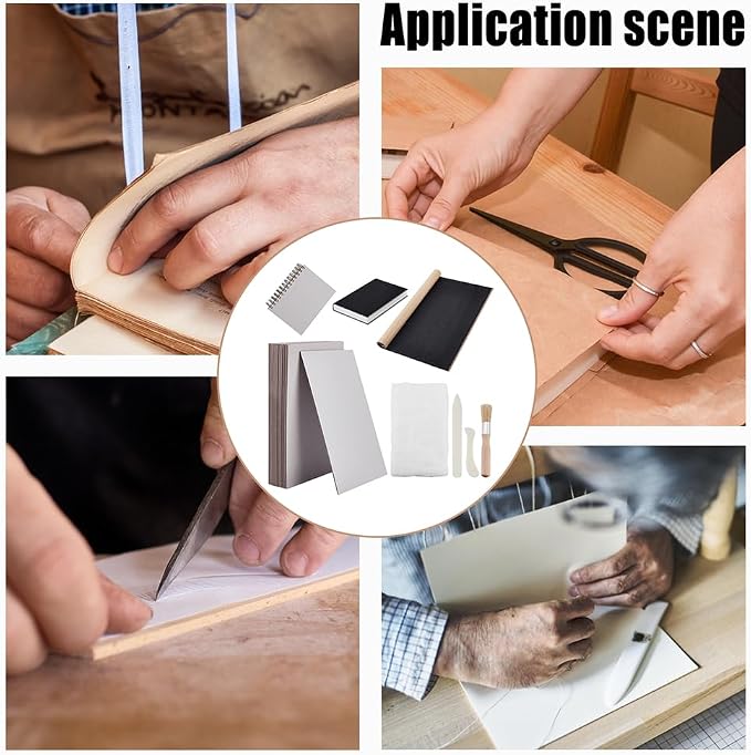 AHANDMAKER Book Binding Kits Include 20Pcs 6"x9" Chipboards Black 19.5"x58.3" - Image 5