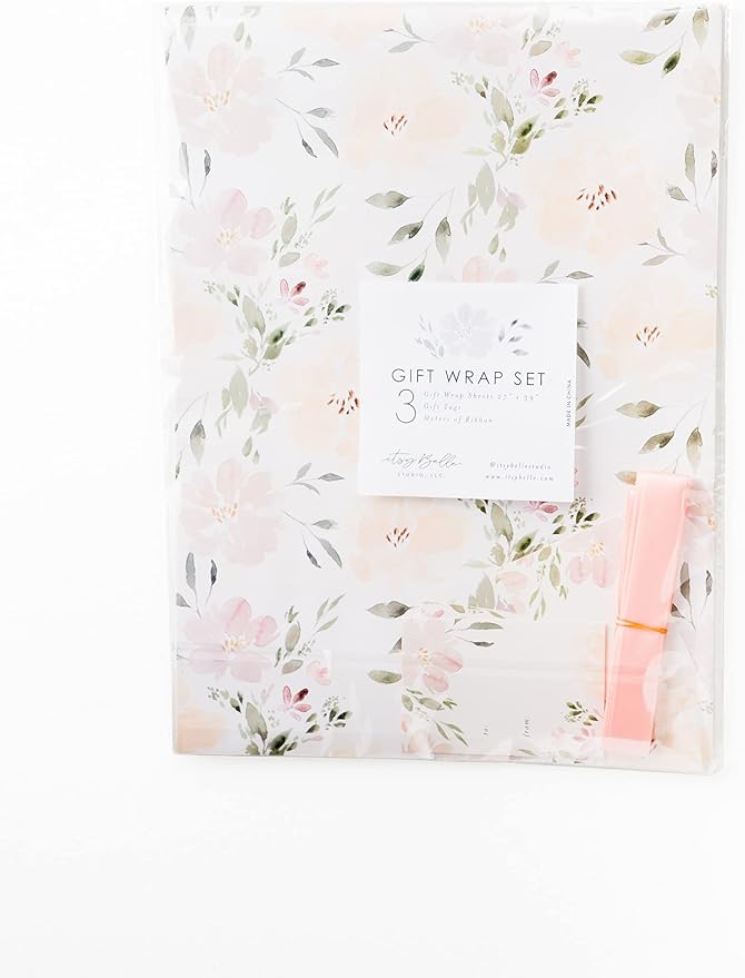 Itsy Belle Studio Floral Wedding Wrapping Paper sheets + Ribbon Set - Image 5