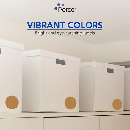 Perco Kraft Brown 3-Inch Round Circle Dot Sticker Labels - Image 7