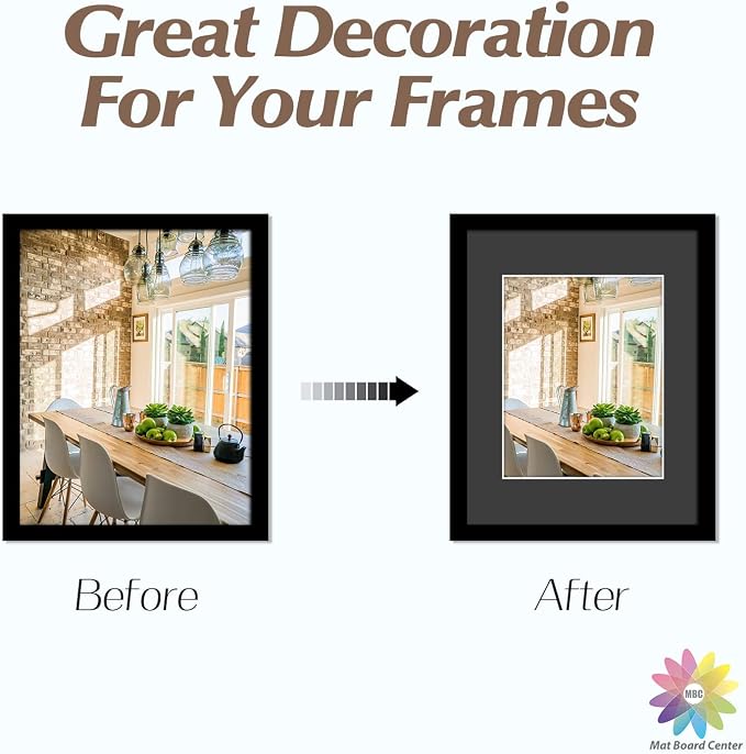 MBC Mat Board Center, 11x14 for 8x10 Black Photo Picture Mat - Image 7