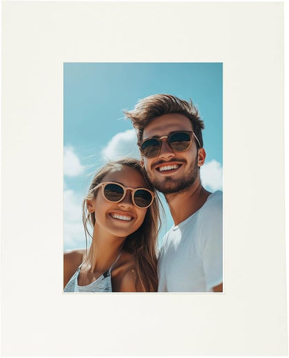 Picture Mats, 8 x 10 for 5 x 7 Pictures Acid Free White Core Bevel Cut Frame by uxcell