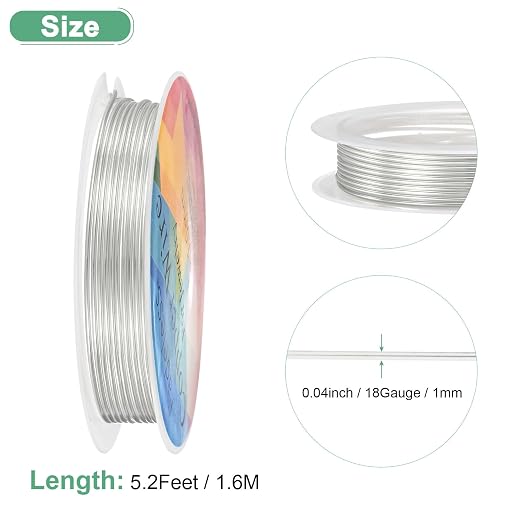 1 mm/18 Gauge Copper Wire for Jewelry Making, 5.2FT Copper Beading Craft Wire - Image 3