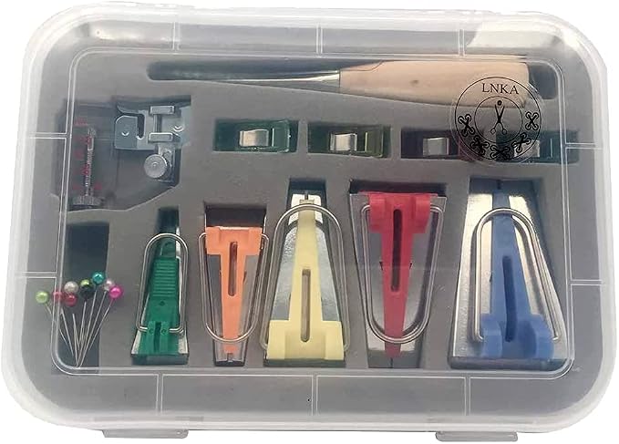 Bias Tape Maker Set, LNKA 5 Sizes 1/4" 3/8" 1/2" 3/4" 1" Bias Maker Kits - Image 4