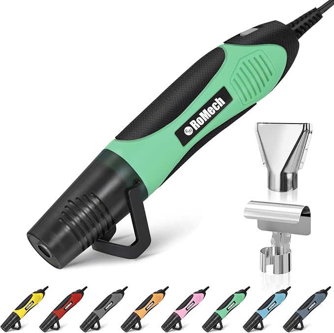 ROMECH 350W Heat Gun with 2 Nozzles, Dual Temp Heat Gun 400°F-660°F, Fast Heat by RoMech
