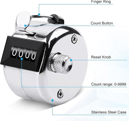 2 Pack Metal Hand Counter Four-Digit Counter - Image 2