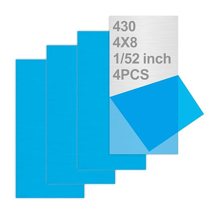4PCS 4"x8"x1/52 Stainless Steel Metal Plates by Tellyouwin