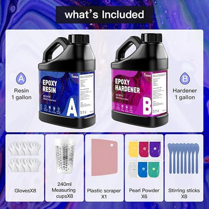 GRLELOU Epoxy Resin 2 Gallon Epoxy Resin Kit, Crystal Clear, No Yellowing - Image 7