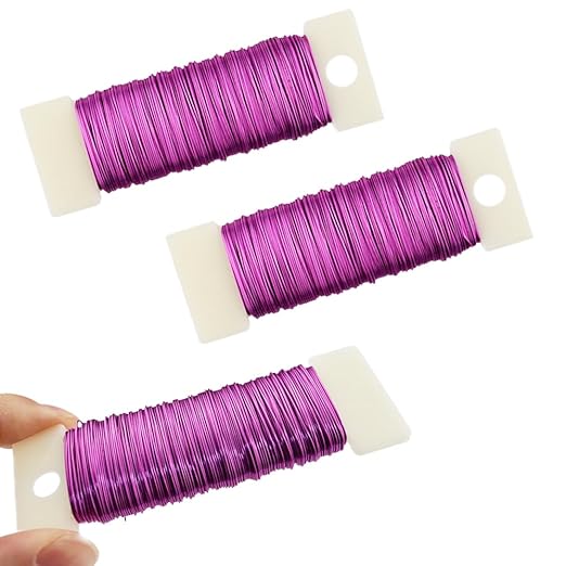 HAHIYO 26Gauge Pink Metal Floral Wire by HAHIYO