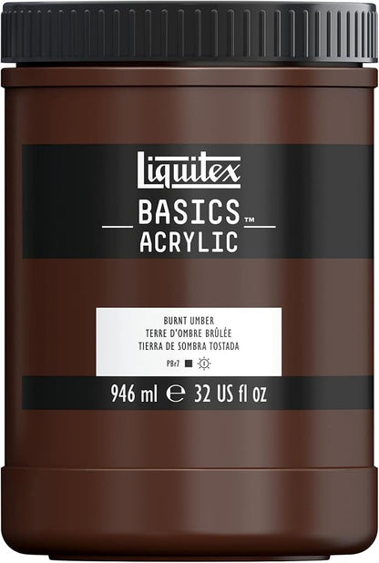 Liquitex BASICS Acrylic Paint, 946ml Jar, Burnt Umber by Liquitex