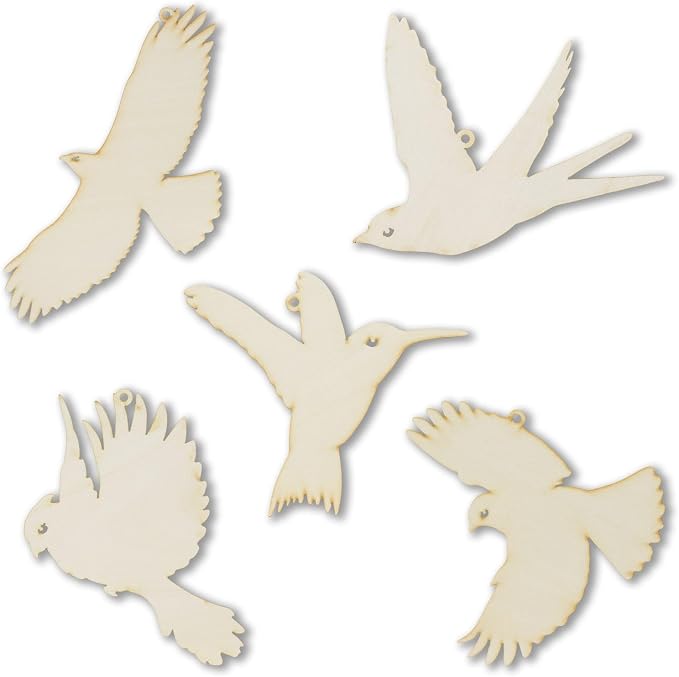 Summer-Ray 20 Wooden Flying Bird Laser Cutout DIY Craft Home Decoration Art by Summer-Ray.com