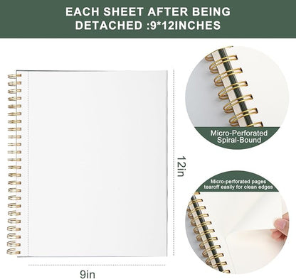 Ddaowanx 9" x 12" Sketch Book, 100 Sheets Spiral Bound Art Sketchbook - Image 4