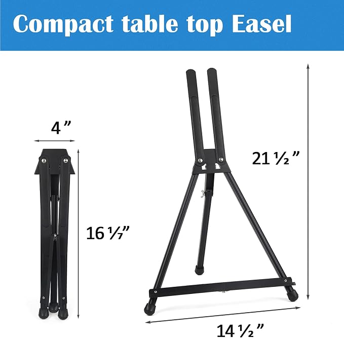 Falling in Art Aluminum 15" to 21" Tabletop Easel Display, Holds Canvas - Image 2