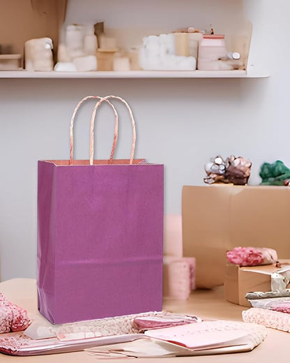 qiqee 32-Packs Deep Purple Paper Gift Bags - Image 5