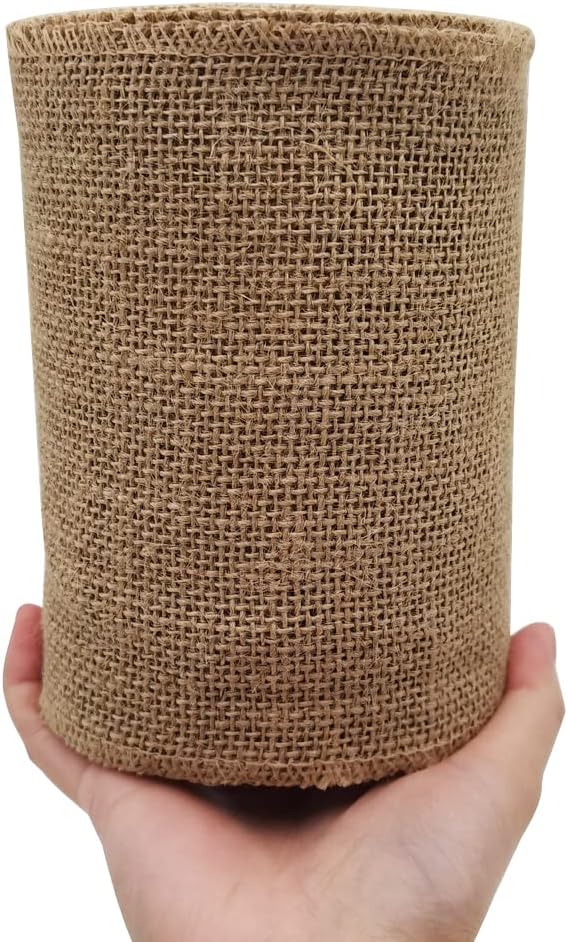 INSPIRELLE 6" Natural Burlap Fabric Roll 10 Yards Jute Ribbon by INSPIRELLE