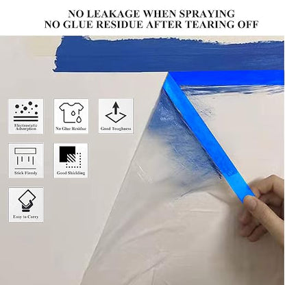 VECOPE 3-Piece Set, Pre- Masking Film Protection Covering Cloth Tape | - Image 7