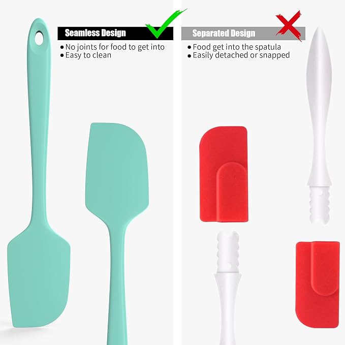 600°F Heat Resistant Silicone Spatula, Doosu High Temp Flexible Kitchen Rubber - Image 8