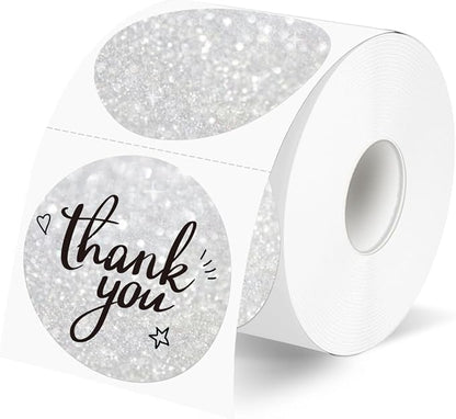2" Circle Holographic Thermal Label Stickers, Round Printable Rainbow Glitter by Unknown
