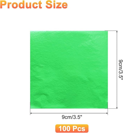 uxcell 100pcs Leaf Sheets, 3.5" x 3.5" Foil Sheets Paper Sheets - Image 2