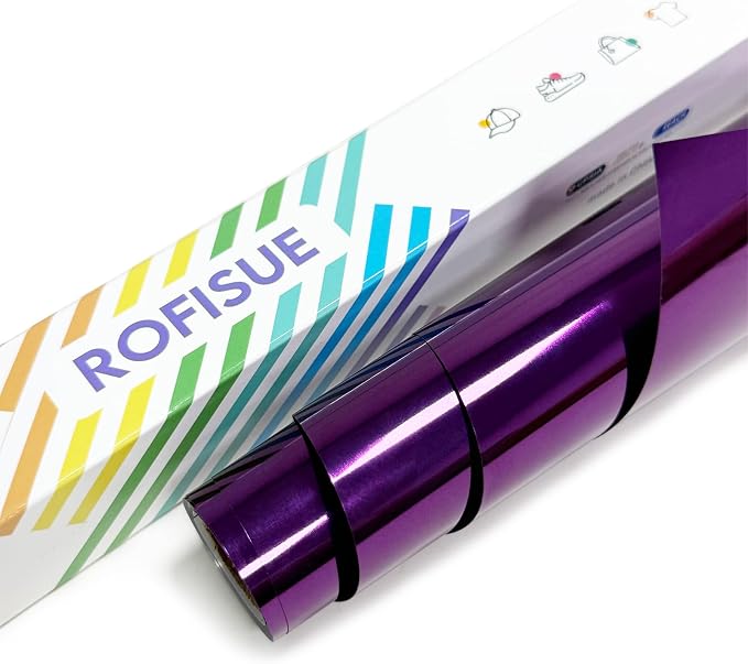 Metallic Purple Foil Heat Transfer Vinyl 12Inch*6FT Bundle Chrome HTV Pack in by Unknown