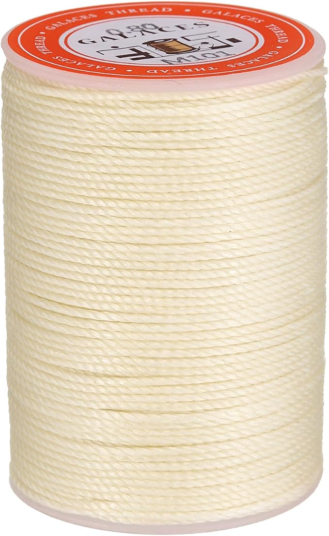 uxcell Round Leather Sewing Waxed Thread, 55m / 60 Yards Wax Polyester String by uxcell