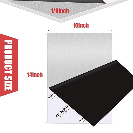 2PCS 6061 Aluminum Sheet Plate, Rectangle Aluminum Plate Solid Metal Sheet Plate - Image 2
