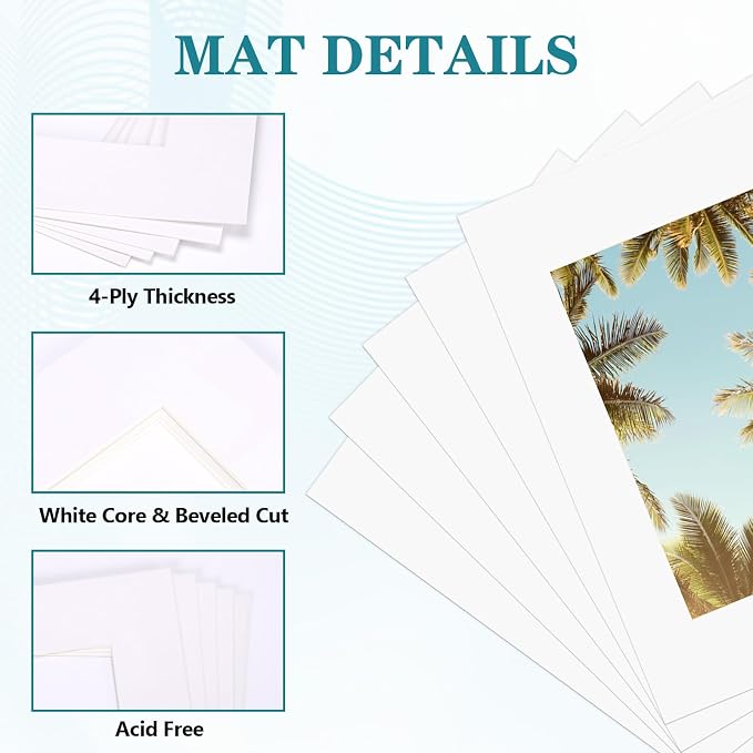 ZBEIVAN 11x14 White Picture Mats - Image 3