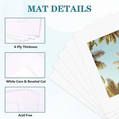 ZBEIVAN 11x14 White Picture Mats - Image 3