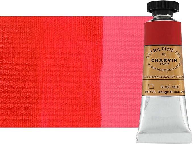 Charvin Extra Fine Oil Paint, Ruby Red 20 ml - Image 2
