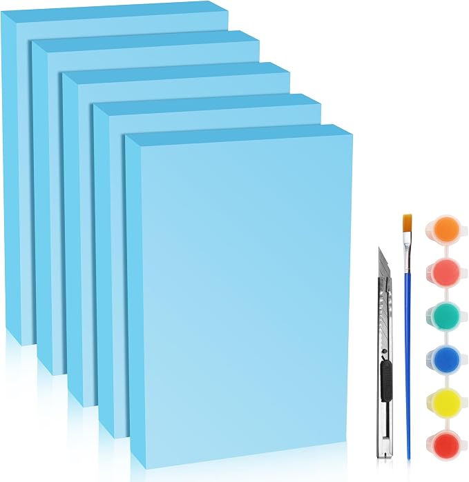 LuckyFoam Blue 5 Pack 12x7.5x1.5 inch Foam Sheets 1.5 Inch Thick Polystyrene by LuckyFoam