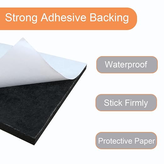 8 Pcs Black Adhesive Foam Padding, Closed Cell Foam Sheet 1/4" Thick 4 Inch X 4 - Image 3