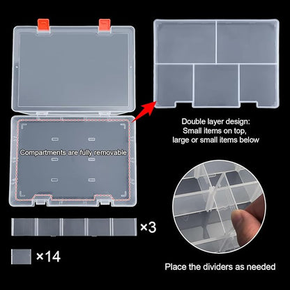 DUOFIRE Two Layers Compartment Organizer Box Plastic Organizer Box Plastic - Image 3
