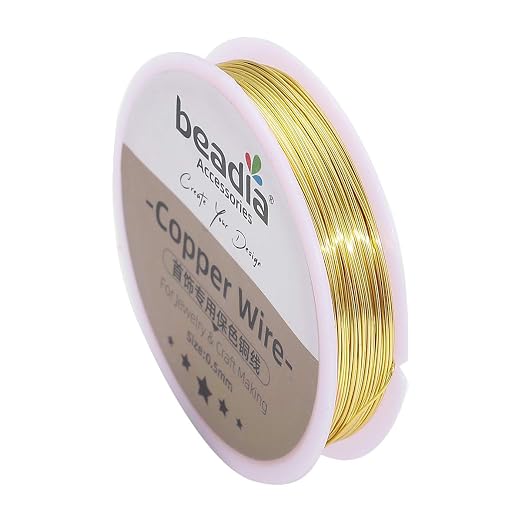Gold Copper Wire 0.5mm Bead Cord by Beadia
