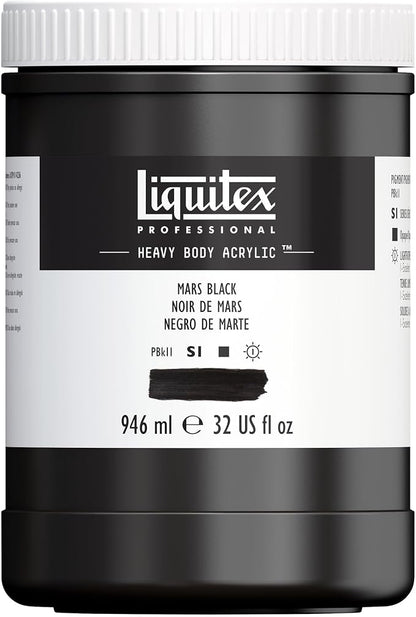 Liquitex Professional Heavy Body Acrylic Paint, 32-oz Pot, Mars Black by Liquitex