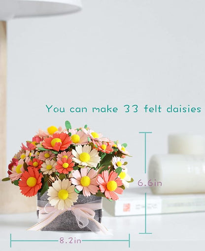 DIY Felt Flower Art Craft Kit, Daisy Bouquet Kit, Floral Gifts, Beginner Craft - Image 3
