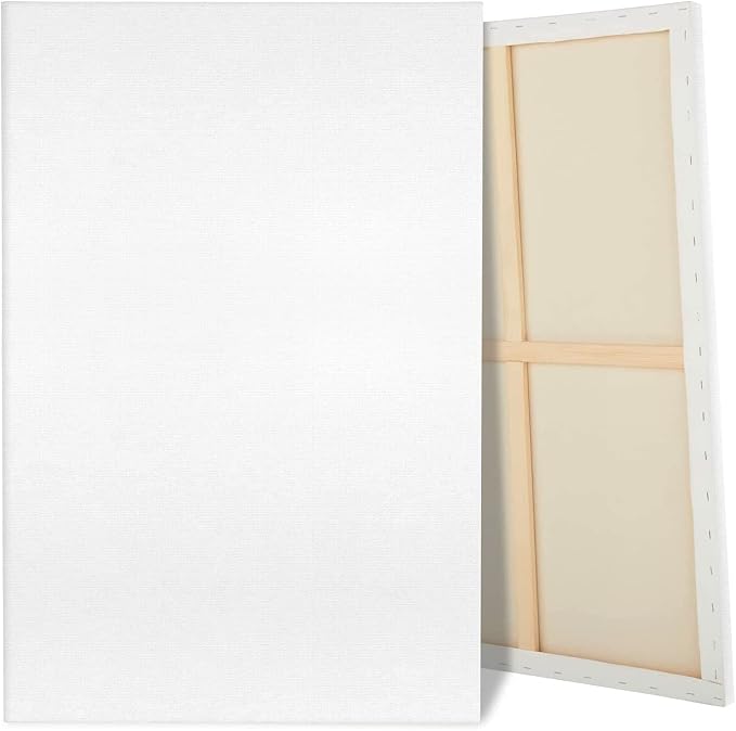 Large Canvas for Painting, 2 Pack 30x40 White Pre Stretched Canvases Fivefold by JenJen+Tradition